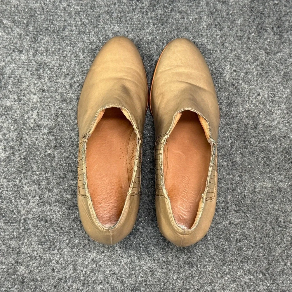Madewell The Spencer Chelsea Ankle Boots Women's 7.5 Beige Brown Leather Slip On